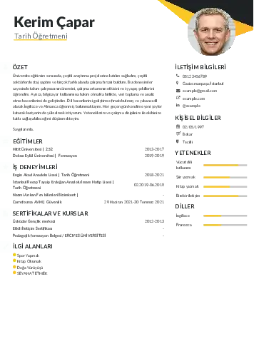 Tarih Öğretmeni Cv Örnekleri cv indir